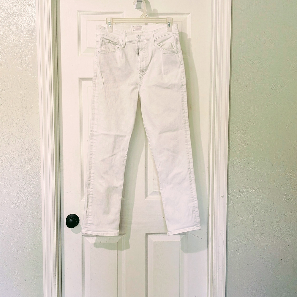 MOTHER Women's Straight Leg Jeans in White